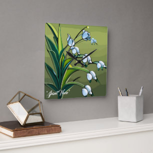 Reloj Cuadrado Lovely Lily: Delicado Baile de Serenidad Primavera