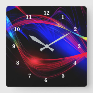 Reloj Cuadrado Luces abstractas de color