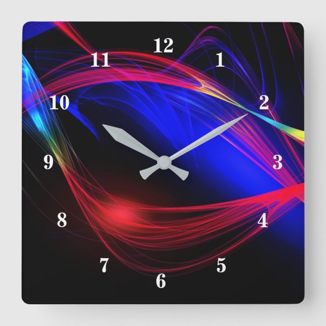 Reloj Cuadrado Luces abstractas de color (Anverso)