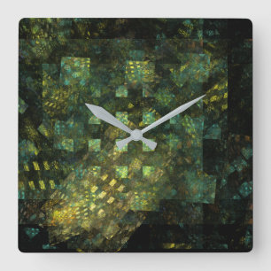 Reloj Cuadrado Luces en la ciudad Resumen Plaza de Arte
