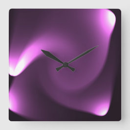Reloj Cuadrado Luces Giratorias Moradas
