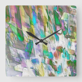 Reloj Cuadrado Lucha colorida, opaca versus satinosa