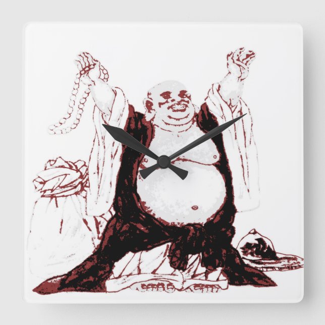 Reloj Cuadrado Lucky Buddha Wall Clock (Anverso)