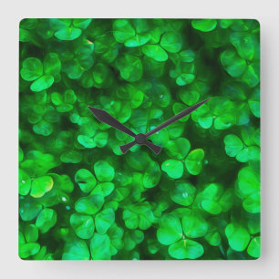 Reloj Cuadrado Lucky Celtic Irish Green Shamrock
