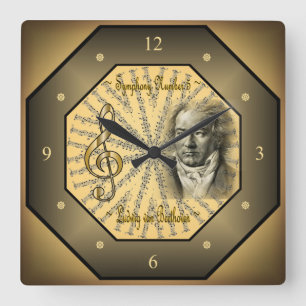 Reloj Cuadrado Ludwig van Beethoven ~ Compositor alemán ~ Pianist