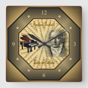 Reloj Cuadrado Ludwig van Beethoven ~ Compositor alemán ~ Pianist