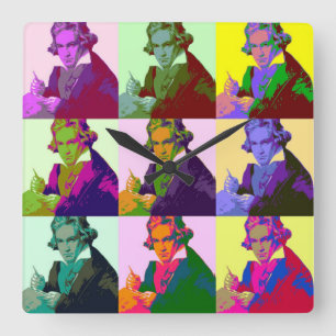 Reloj Cuadrado Ludwig Van Beethoven Pop Art