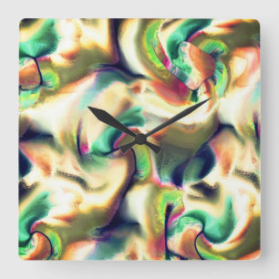 Reloj Cuadrado Lugares fibrosos de colores llamativos, gradiente