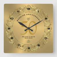 Luminoso oro Swirls Circle 50.º boda