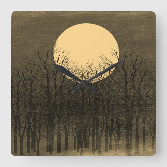 Reloj Cuadrado Luna completa #8 (Anverso)