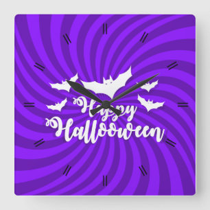 Reloj Cuadrado Luna de Halloween obsesionada con el Bloque de Par