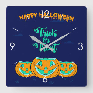 Reloj Cuadrado Luna de Halloween obsesionada con el Bloque de Par
