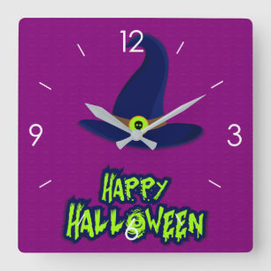 Reloj Cuadrado Luna de Halloween obsesionada con el Bloque de Par