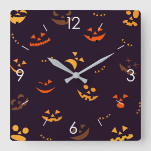 Reloj Cuadrado Luna de Halloween obsesionada con el Bloque de Par