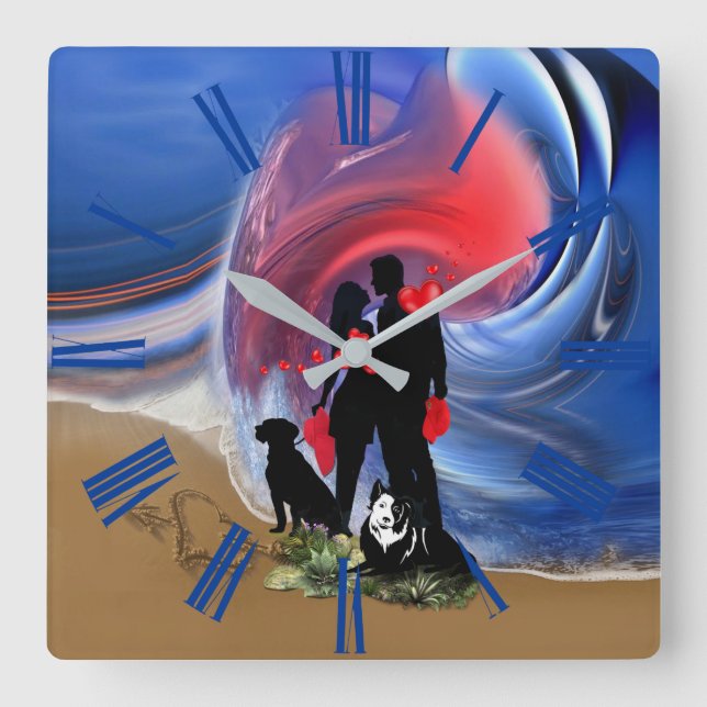 Reloj Cuadrado Luna de miel (Anverso)