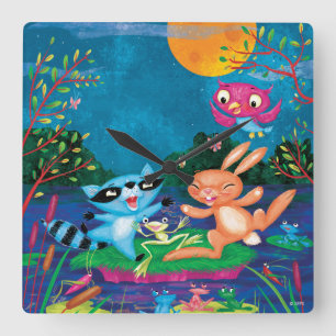 Reloj Cuadrado Luna del otoño