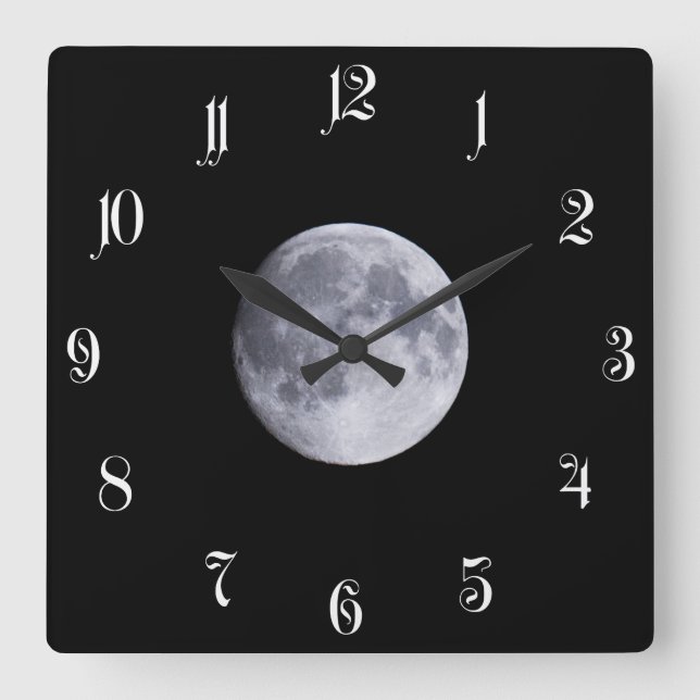 Reloj Cuadrado Luna llena (Anverso)