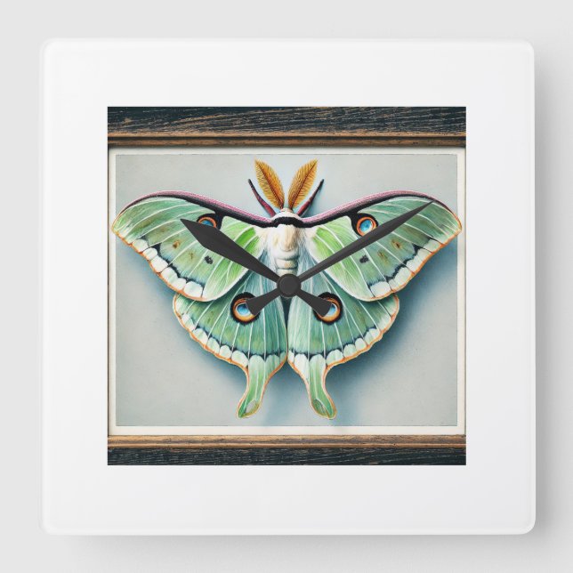 Reloj Cuadrado Luna moth 050824IREF205 - Watercolor (Anverso)