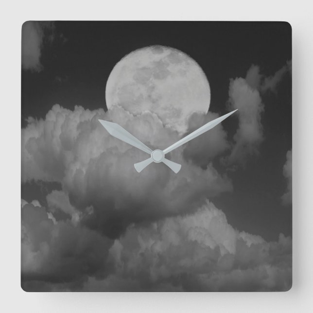 Reloj Cuadrado Luna y nubes sobre Kansas (Anverso)