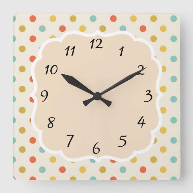 Reloj Cuadrado Lunar retro del vintage (Anverso)