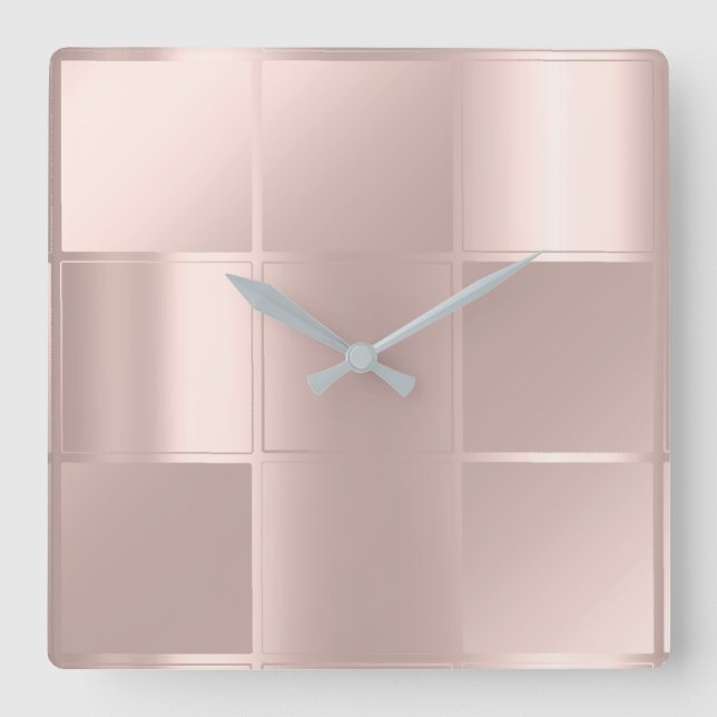 Reloj Cuadrado Lux subió geometría del cuadrado del Minimalism de (Anverso)