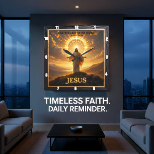 Reloj Cuadrado Luz de Jesús Señor Halo Montaña Mundial