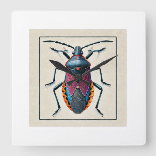 Reloj Cuadrado Lygaeid Bug 120724IREF115 - Watercolor