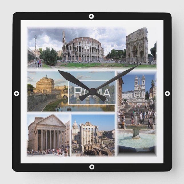 Reloj Cuadrado LZO006 ROME, Mosaic, Lazio, Italia, (Anverso)