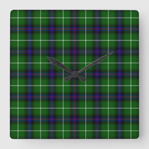 Reloj Cuadrado MacDonald tartan green blue plaid