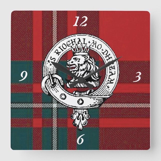 Reloj Cuadrado MacGregor Tartan Clock (Anverso)