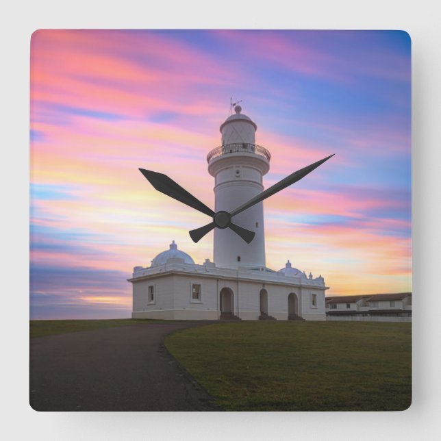 Reloj Cuadrado Macquarie Lighthouse | Sydney, Australia (Anverso)