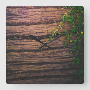 Reloj Cuadrado madera antigua