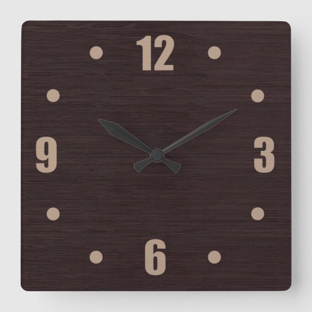 Reloj Cuadrado Madera de caoba (Anverso)