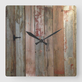 Reloj Cuadrado madera primitiva del granero del país occidental