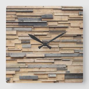 Reloj Cuadrado Madera Reclamada, Material Sostenible