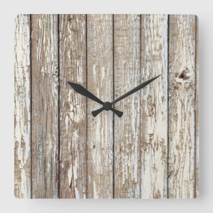 Reloj Cuadrado Madera resistida del granero