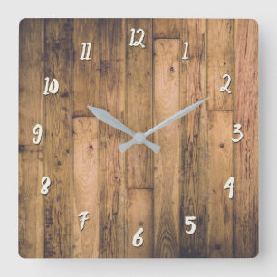 Reloj Cuadrado Madera rústica del granero tablones de madera casa