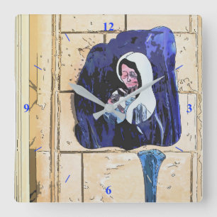 Reloj Cuadrado Madonna y botellas