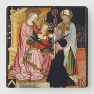 Reloj Cuadrado Madonna y niño con el donante