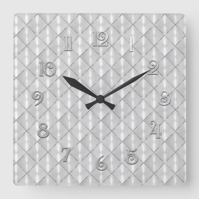 Reloj Cuadrado Madre blanca de la Perla con plata (Anverso)