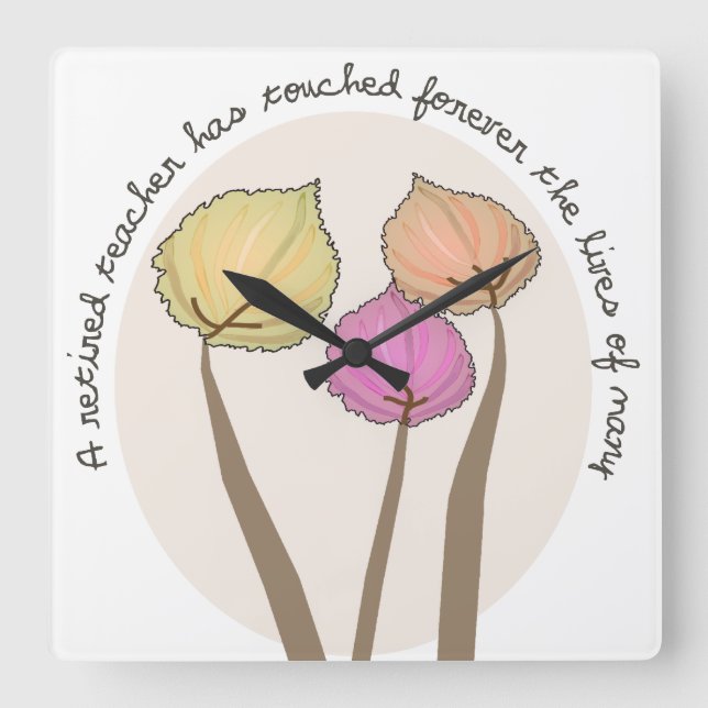 Reloj Cuadrado Maestra retirada Artsy Trees Clock (Anverso)