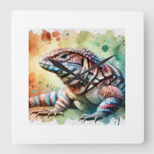 Reloj Cuadrado Magellanic lizard 070824AREF122 - Watercolor