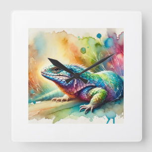 Reloj Cuadrado Magellanic Lizard 120924AREF105 - Watercolor