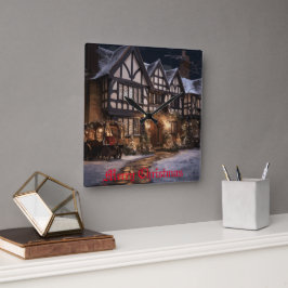 Reloj Cuadrado Mágica de Navidades Rústicos