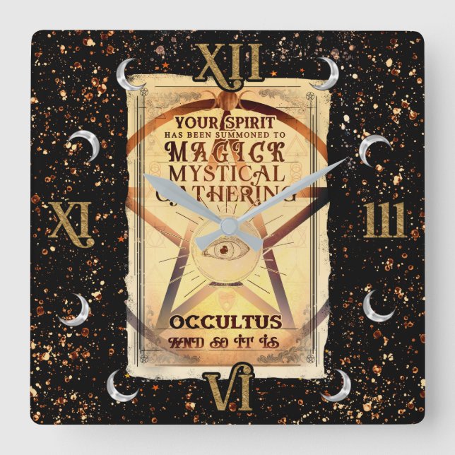 Reloj Cuadrado Magick Mistical Gaeting Magic Fortune Telye (Anverso)