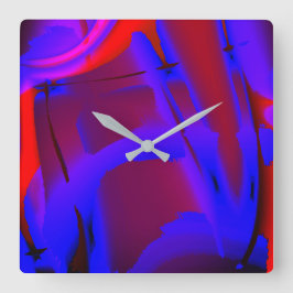 Reloj Cuadrado Magnitud de la pintura digital croada azul sobre e