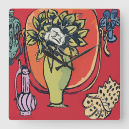 Reloj Cuadrado Magnolia en Vase, después de Matisse