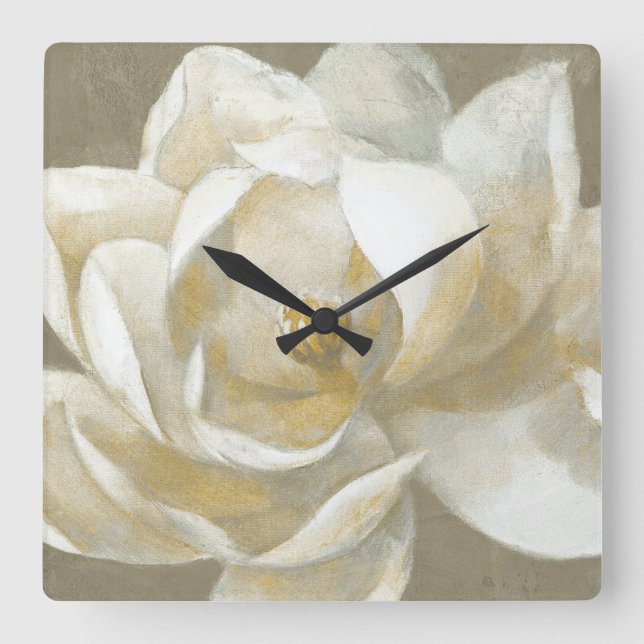 Reloj Cuadrado Magnolia majestuosa (Anverso)