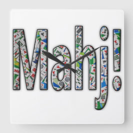 Reloj Cuadrado Mahjong Square Clock - Mahj!