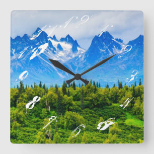 Reloj Cuadrado Majestic Alaska Mountains